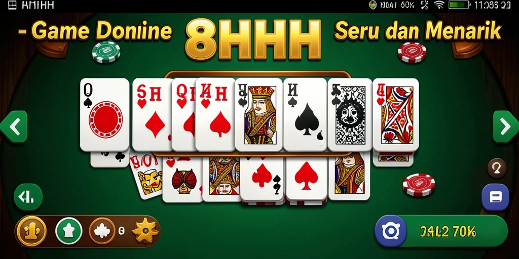 Tampilan utama gameplay Domino di 8HHH yang menarik.