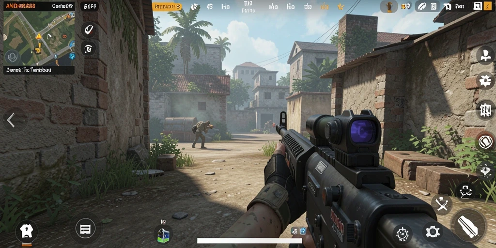 Menampilkan aksi tembak-menembak seru dalam game FPS ANDARA88.