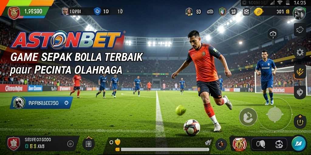Screenshot utama ASTONBET menampilkan gameplay sepak bola yang mendebarkan.