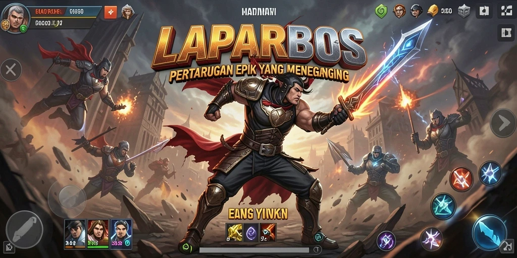 Tampilan gameplay LAPARBOS dengan aksi pertarungan yang mendebarkan.