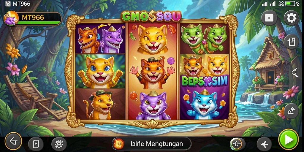 Tampilan gameplay seru dari MT966 yang penuh warna.