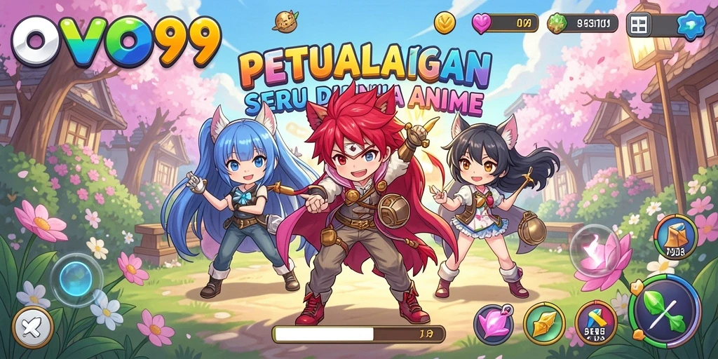 Tampilan menarik dari gameplay OVO99 di dunia anime.