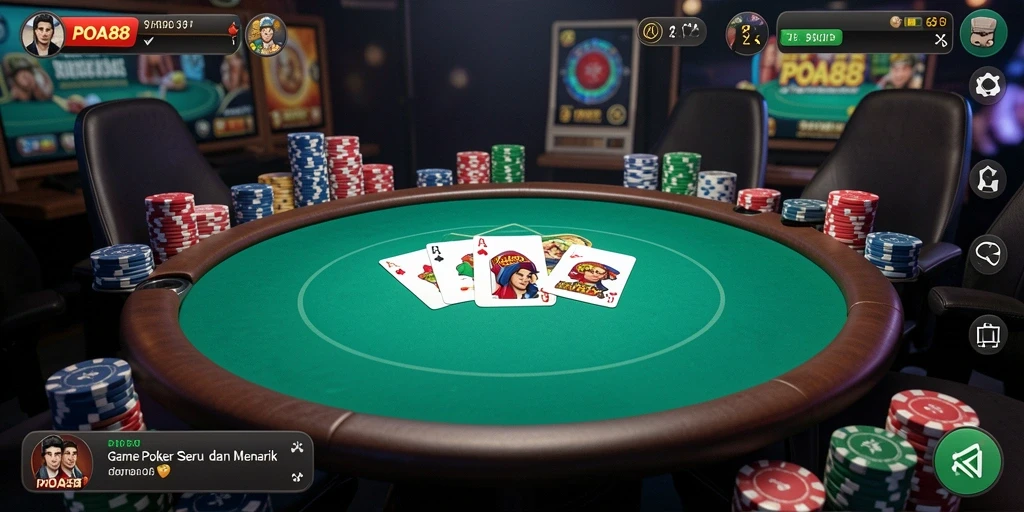 Tampilan utama POA88 dengan gameplay poker yang mendebarkan.