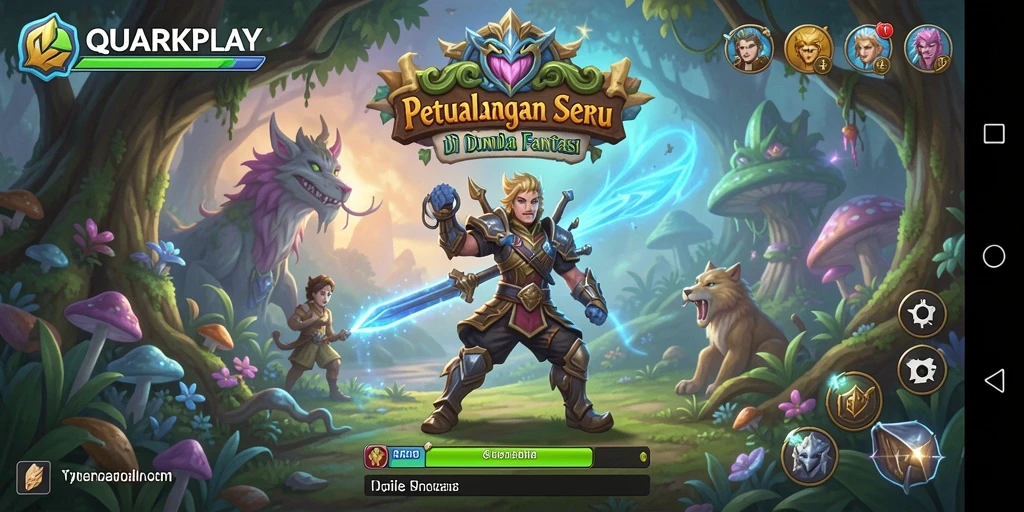 Tampilan gameplay <strong>QUARKPLAY</strong> yang menawan dengan grafik memukau dan petualangan seru.