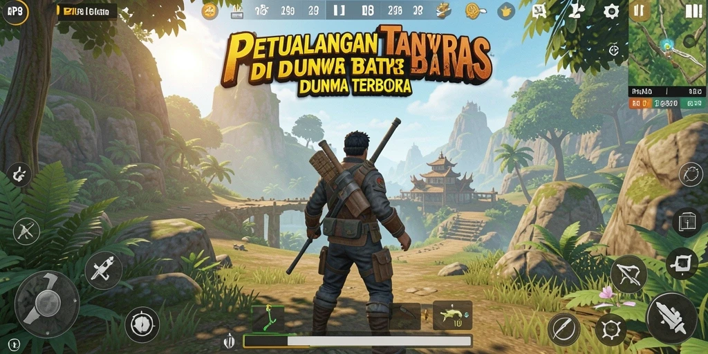 Screenshot utama RP8 menampilkan aksi seru di dunia terbuka.