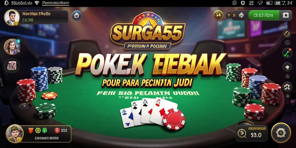 Screenshot gameplay SURGA55 menampilkan momen seru di meja Poker.