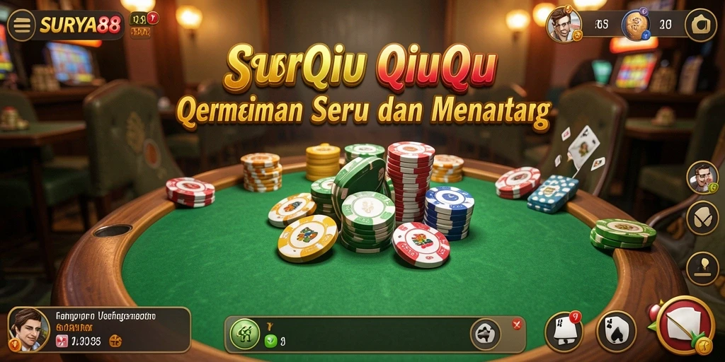 Tampilan gameplay menyenangkan dari SURYA88 saat bermain QiuQiu.